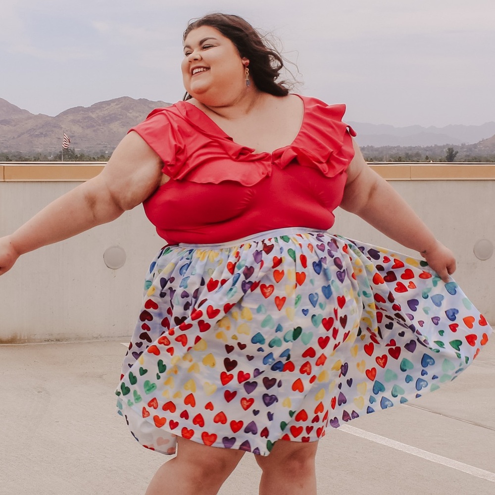 Colorful Rainbow Heart Skirt